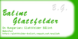 balint glattfelder business card